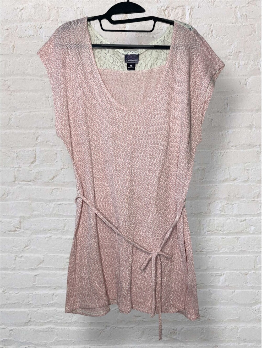 Oh Baby! Maternity Pastel Pink Lace Back Tunic Cozy Coquette